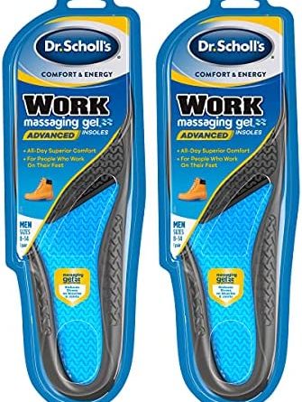 Dr. Scholl's Work Insoles (Pack ) // All-Day Shock Absorption And Reinforced Arch Support That Fits In Work Boots And More (For Men's 8-14, Also Available For Women's 6-10) 1 Pair (Pack of 2) 2 Count