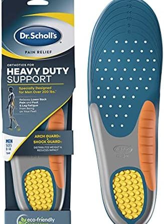 Dr. Scholl's Heavy Duty Support Pain Relief Orthotics, Designed for Men over 200lbs with Technology to Distribute Weight and Absorb Shock with Every Step (for Men's 8-14)