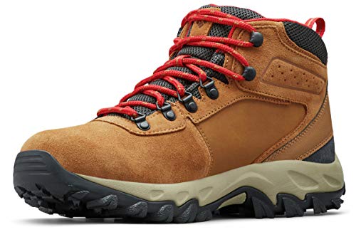 Columbia mens Newton Ridge Plus Ii Suede Waterproof Hiking Boot, Elk/Mountain Red, 9.5 Wide US