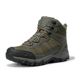 NORTIV 8 Men's Hiking Boots Waterproof Trekking Outdoor Mid Backpacking Mountaineering Shoes Size 11 M US Army Green JS19004M