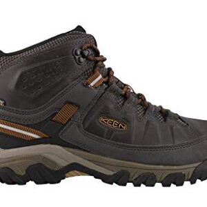 KEEN Men's Targhee 3 Mid Height Waterproof Hiking Boots, Black Olive/Golden Brown, 11