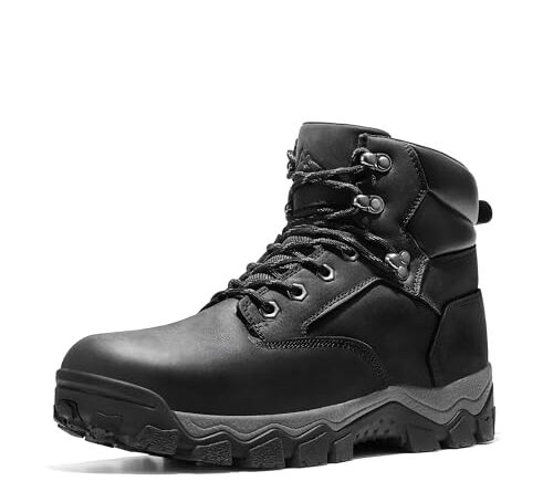 NORTIV 8 Men's Hiking Boots Waterproof Ankle High Outdoor Trekking Leather Boots,Size 10.5,BLACK,SNHB233M