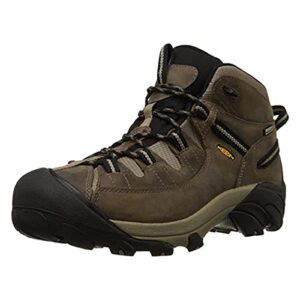 KEEN Men's Targhee 2 Mid Height Waterproof Hiking Boots, Shitake/Brindle, 13 Wide