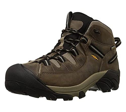 KEEN Men's Targhee 2 Mid Height Waterproof Hiking Boots, Shitake/Brindle, 13 Wide