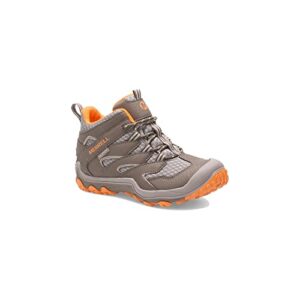 Merrell Chameleon 7 Access MID WTRPF Hiking Boot, Gunsmoke/Orange, 6 US Unisex Big Kid