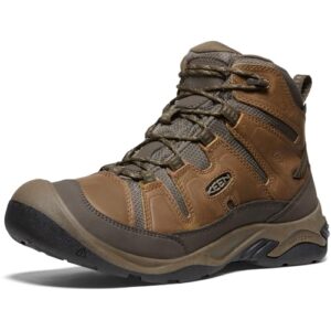 KEEN Men's Circadia Mid Height Comfortable Waterproof Hiking Boots, Bison/Brindle, 10 US