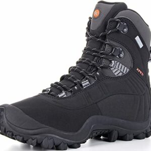 XPETI Men’s Thermator Mid-Rise Waterproof Hiking Boot Insulated Non-Slip Black 9.5