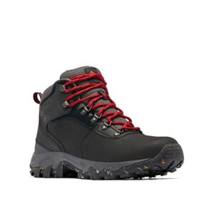 Columbia Men's Newton Ridge Plus II Waterproof Omni Heat, Black/Mountain Red, 10