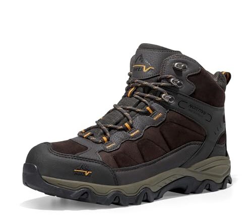 NORTIV 8 Men's Hiking Boots Waterproof Trekking Outdoor Mid Backpacking Mountaineering Shoes Size 11 M US BROWN JS19004M