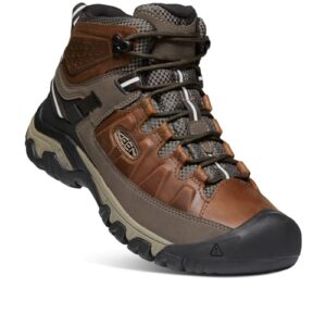 KEEN Men's Targhee 3 Mid Height Waterproof Hiking Boots, Chestnut/Mulch, 11