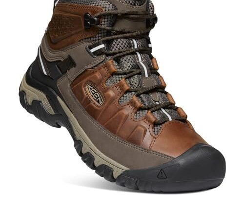 KEEN Men's Targhee 3 Mid Height Waterproof Hiking Boots, Chestnut/Mulch, 11