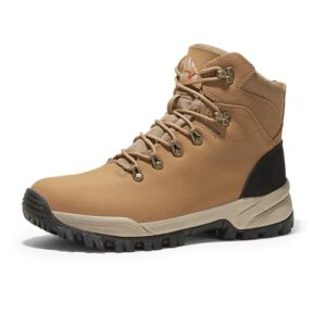 NORTIV 8 Men's Waterproof Hiking Boots Mid Ankle Outdoor Trekking Leather Boots,Size 14,CAMEL,SNHB243M