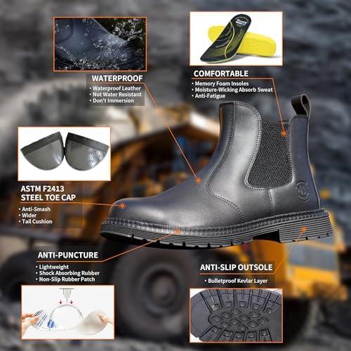 Discover Comfort and Safety: Our ZERVRTON Steel ⁤Toe Work Boots