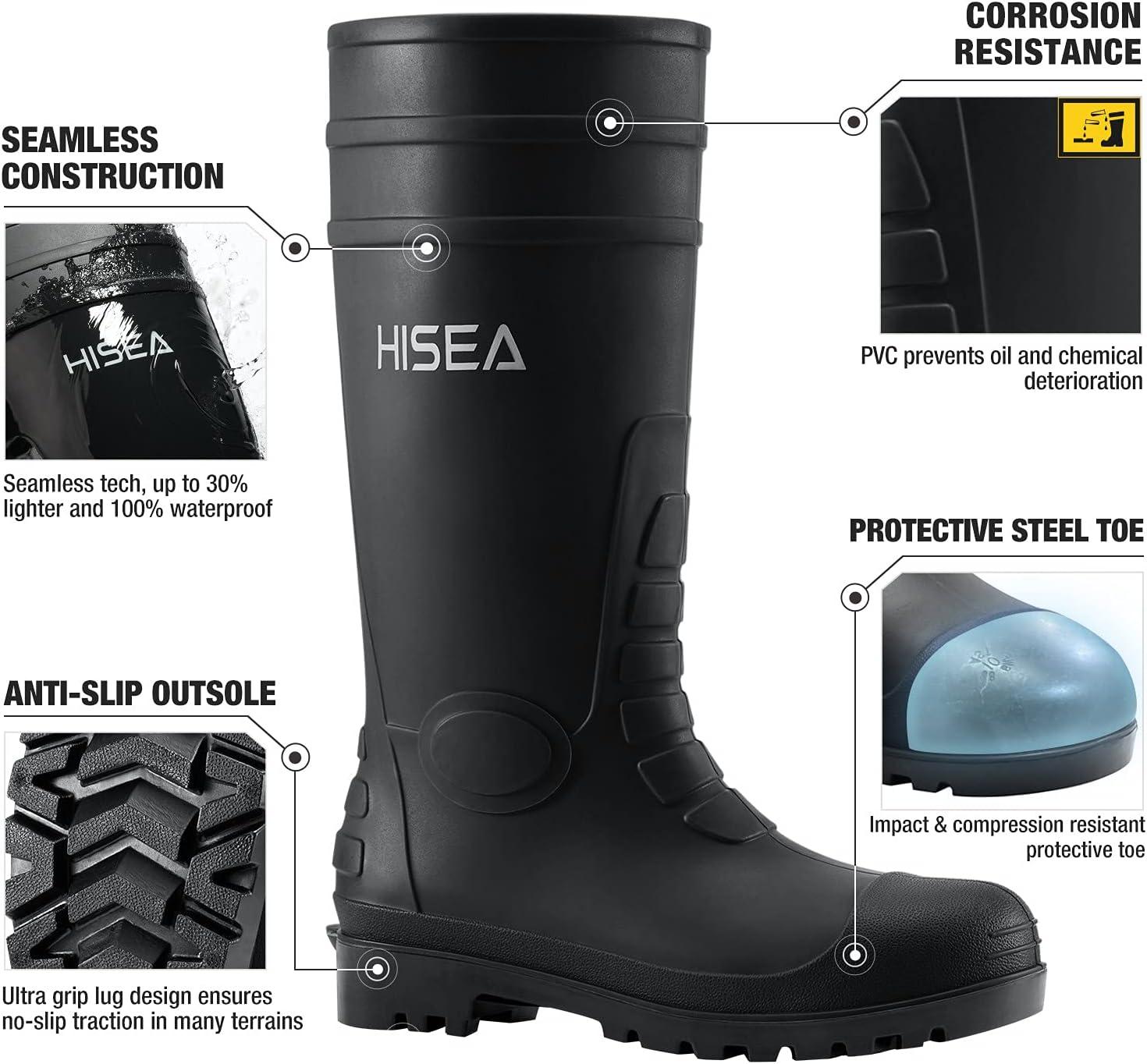 Testing HISEA Steel Toe Rain Boots in Tough Work
