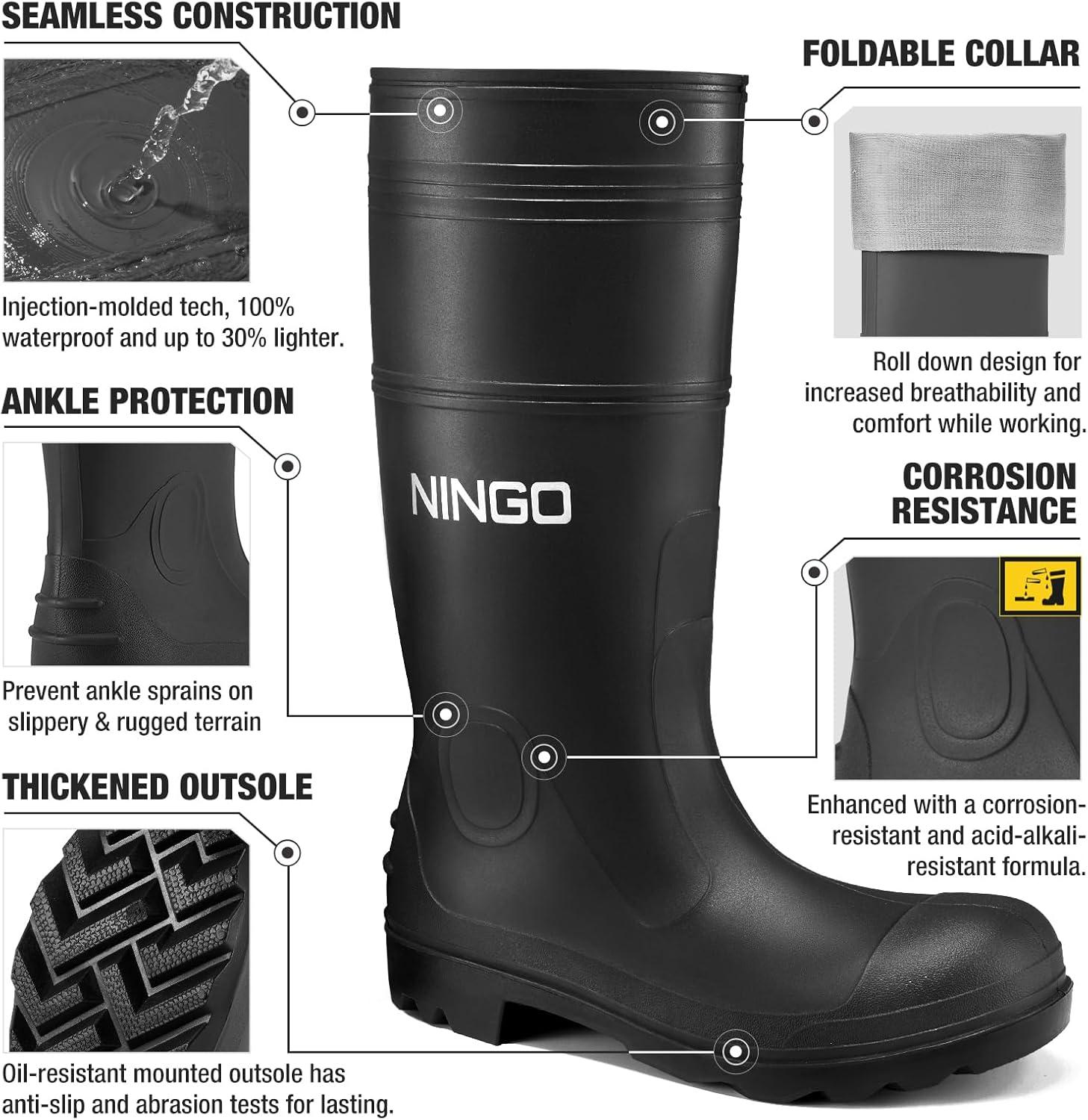 Testing ⁢NINGO Steel Toe‌ Rain Boots for Our Work