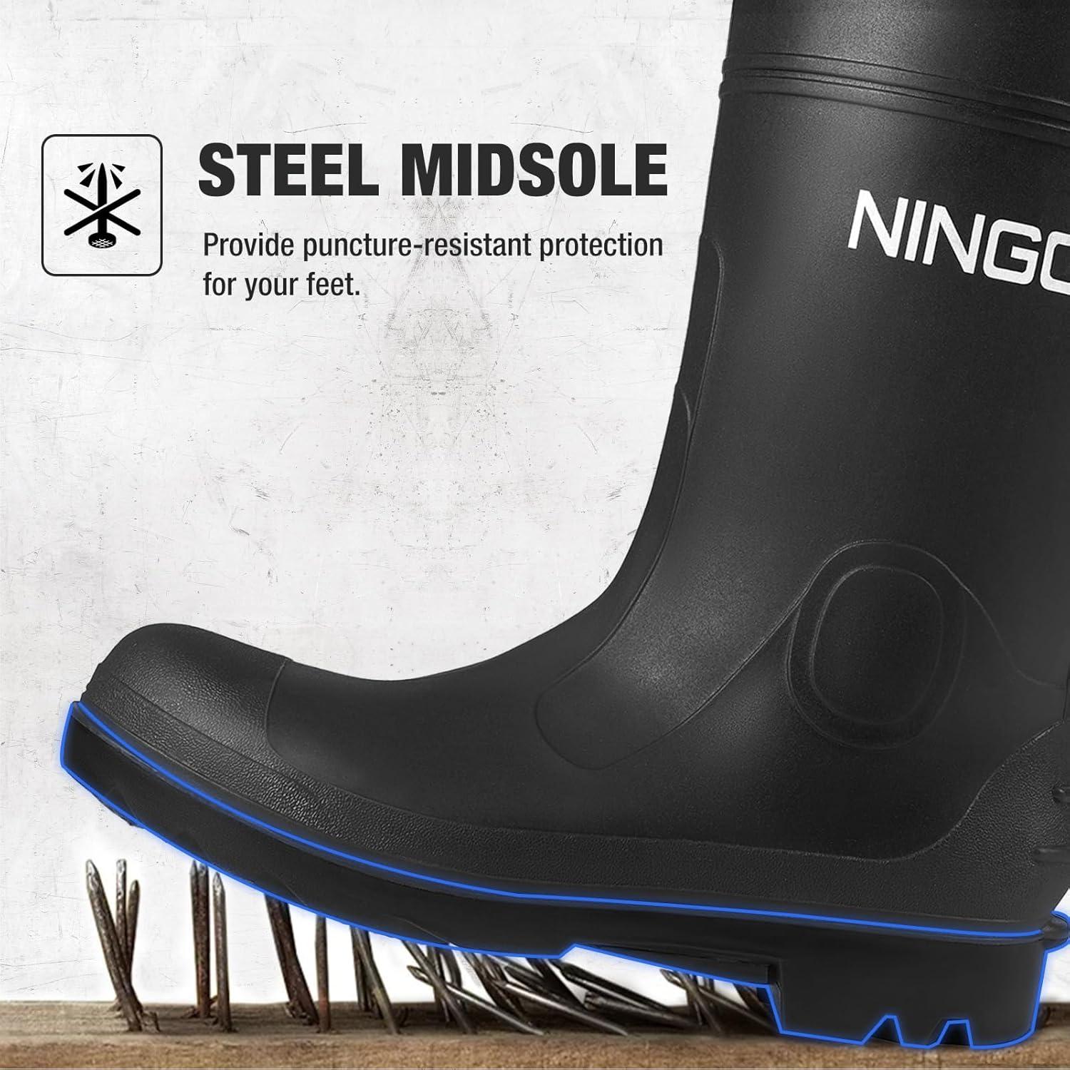 Testing NINGO Steel Toe Rain⁣ Boots for Our Work