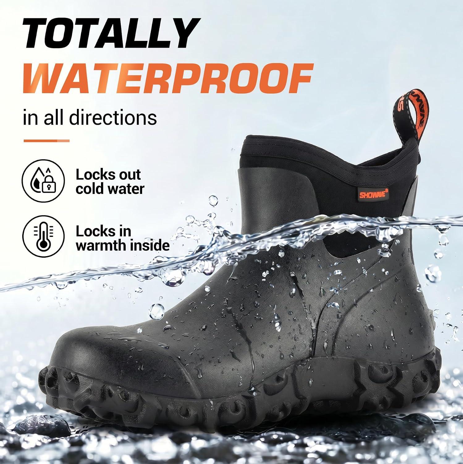 testing Showave's Ankle Rain Boots in the Mud