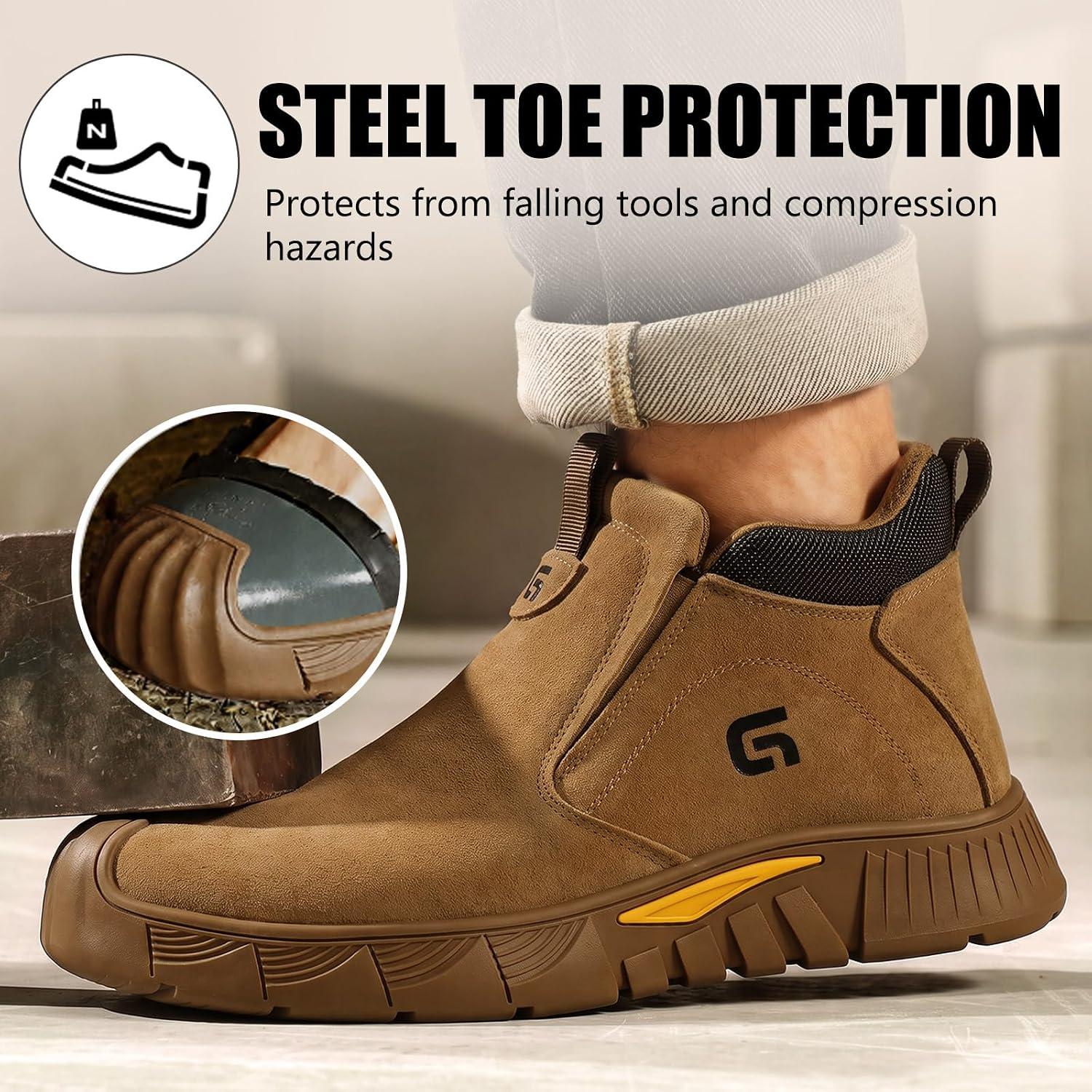 Our Take on GLANOUDUN's Mid-Top Steel Toe Slip-Ons